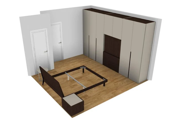 Render 3D per progetto di arredamento Orsini Design